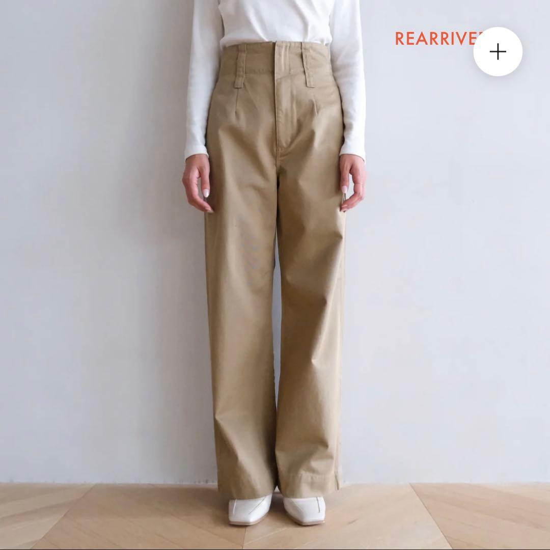 ハイウェスト デニム ルーズ チノパンツ