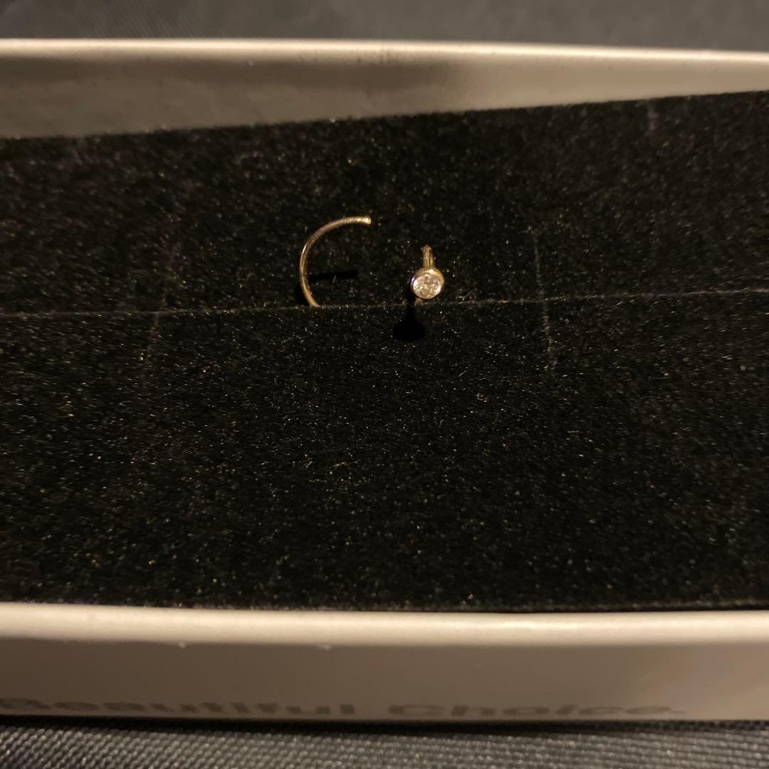 PRMAL キャッチレスダイヤモンドフープイヤリング