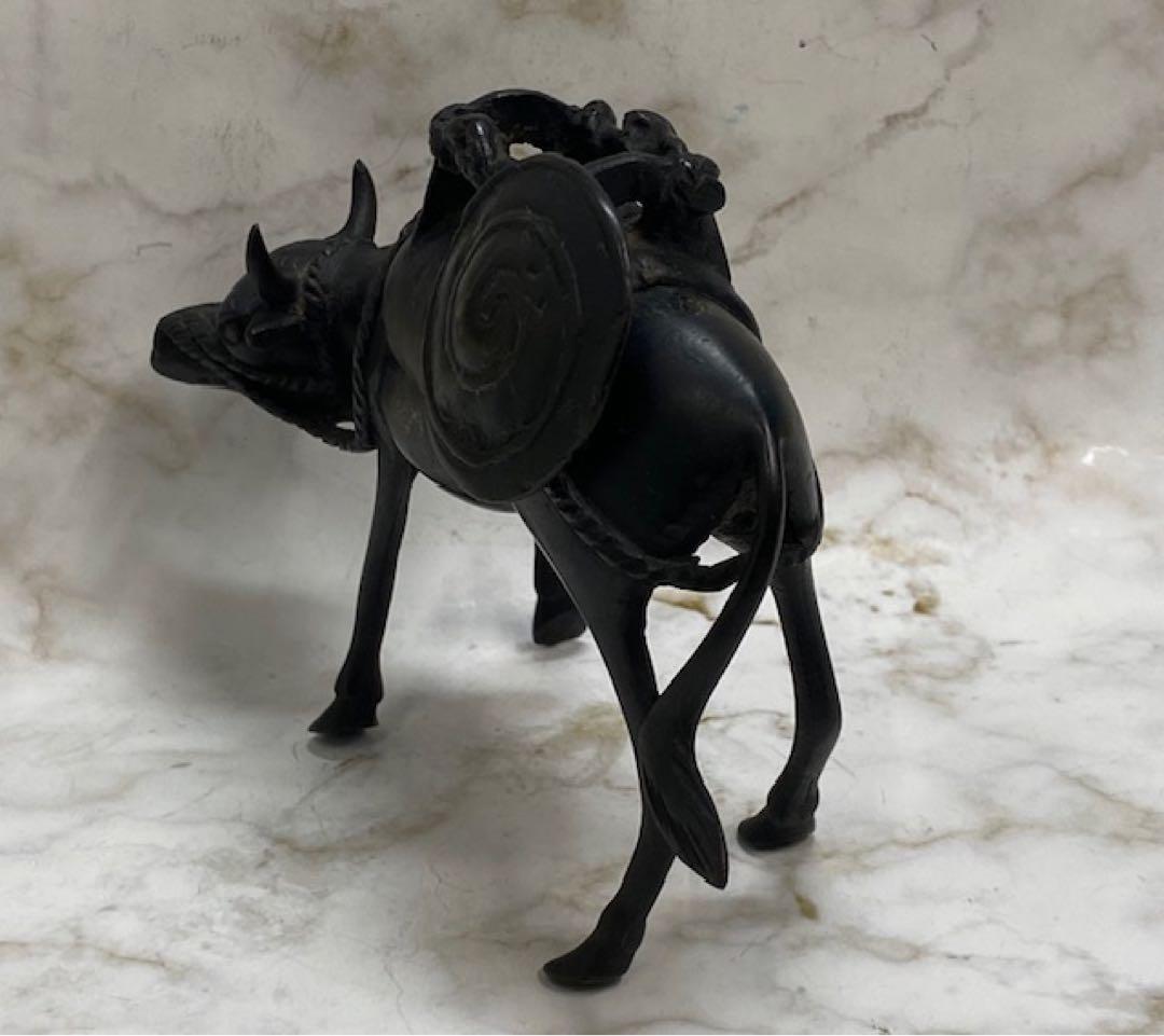 銅製　香炉　牛型　24や407