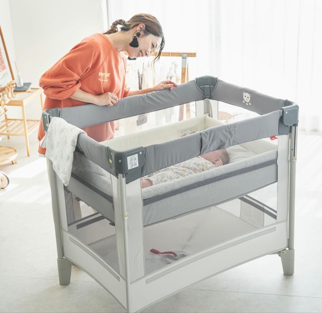 アップリカ(Aprica) ココネル エアー ベビーベッド グレーベアー