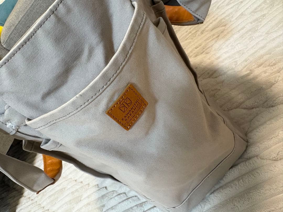 カワニシカバン　帆布　グレーブ　グレー