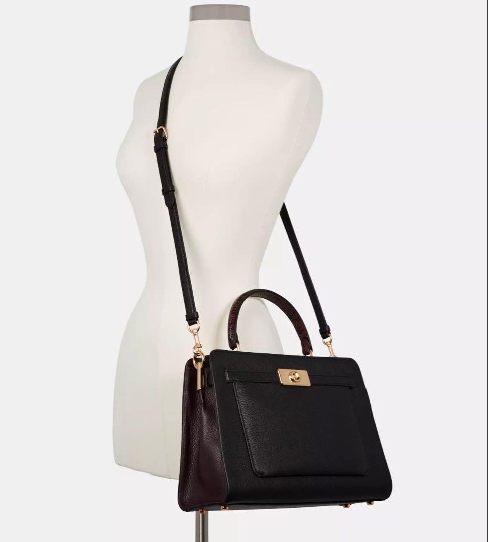 未使用級✨COACH コーチ・2wayバッグ レザー ターンロック ブラック