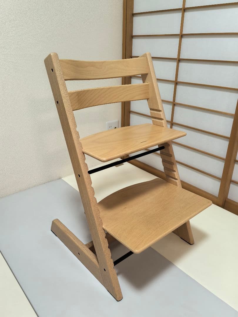 美品 ストッケ トリップトラップ ナチュラル シリアル4 ベビーセット付き