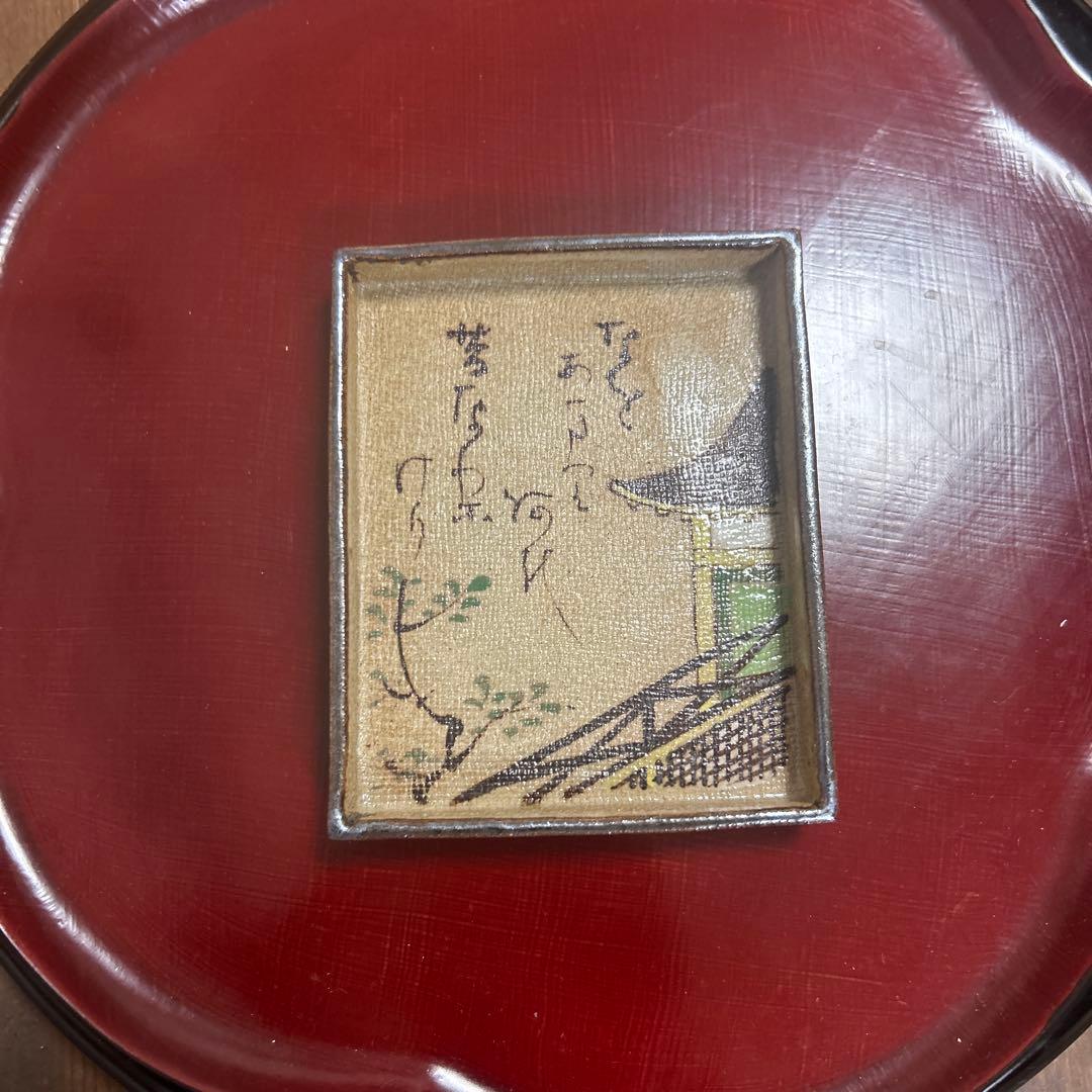 希少　松莚流　茶道家蔵 秋艸庵 秋夫 造 乾山写 光琳かるた皿 12客 料亭