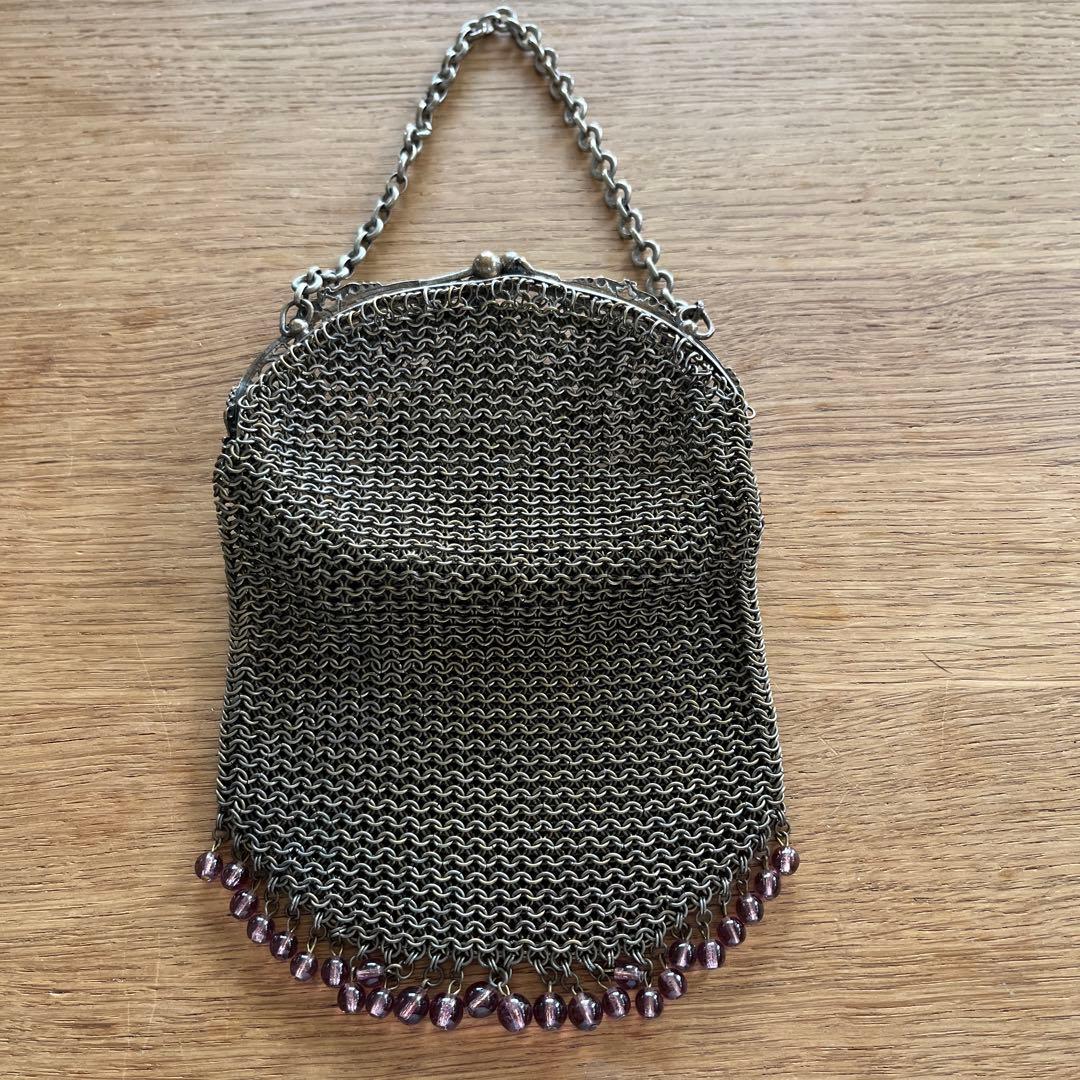 クリスマスSALE アンティーク　ヴィクトリアン　メッシュ　パース　入れ