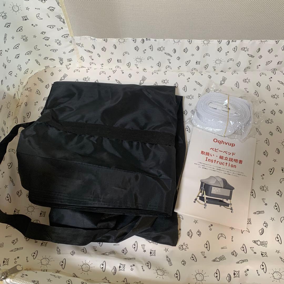 美品⭐︎ 値下げ！折りたたみ式　ベビーベッド　収納付き 付属品付