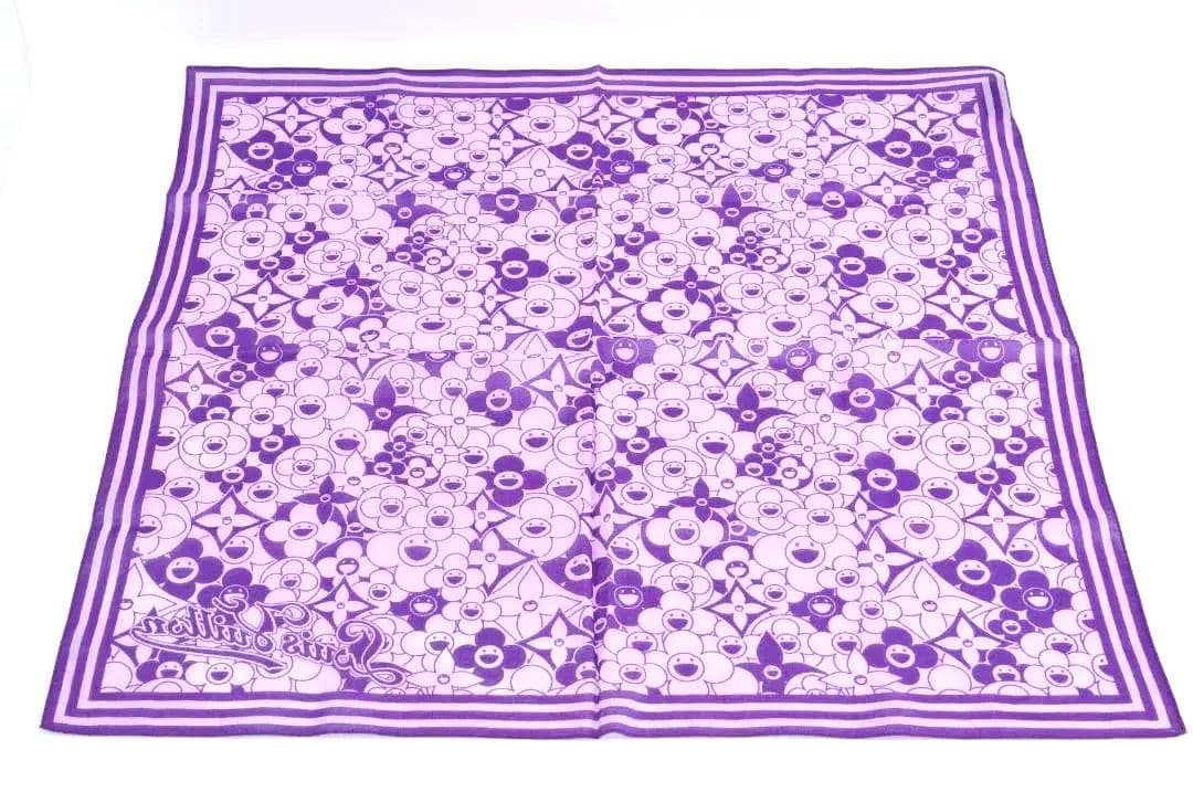 レア ルイヴィトン 村上隆 コラボ コットン ハンカチ スカーフ