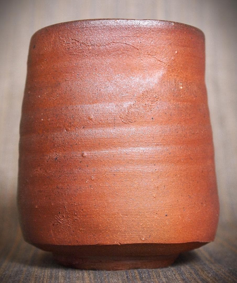 希少作★中村六郎★備前【窯変】湯呑★共箱・布・栞