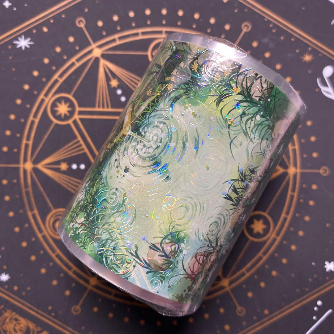 【9422】海外マステ　3/5/巻　貝殻光マスキングテープ　池　金魚　背景装飾系