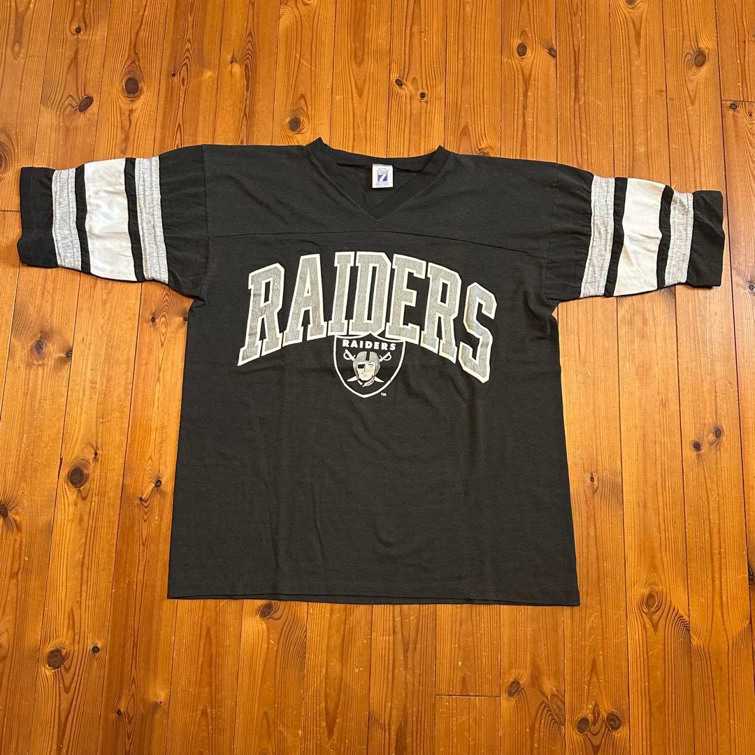 90sNFLロサンゼルスレイダースRAIDERSフットボールTシャツロゴ7USA