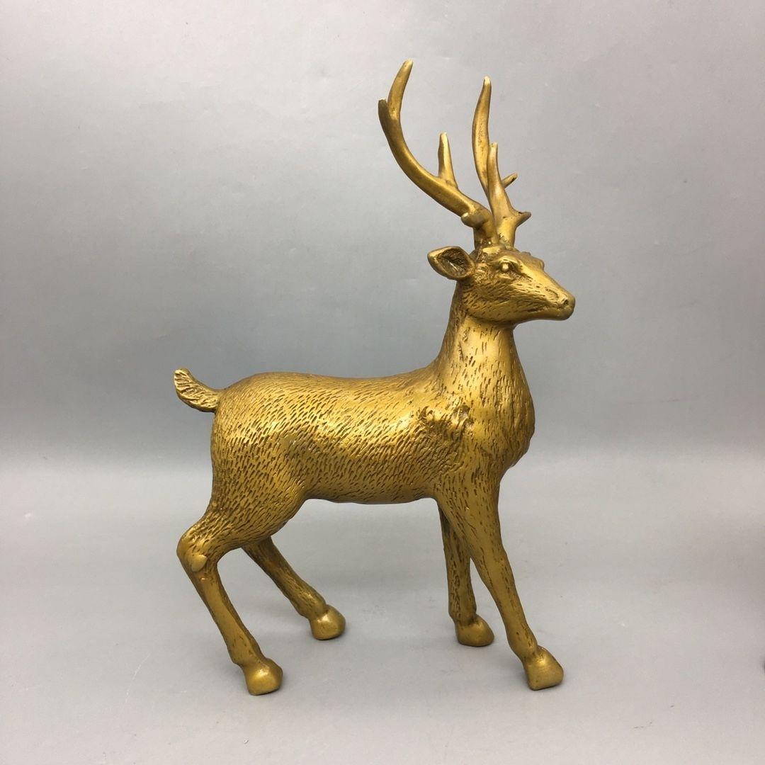 銅製 梅花鹿 応接間 玄関 引っ越し新居オフィス 招財 開運 風水 装飾品 置物