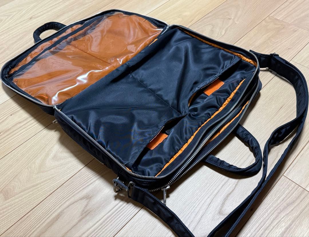 【希少】PORTER TANKER ブリーフケース 2way黒 2層 マチ拡張