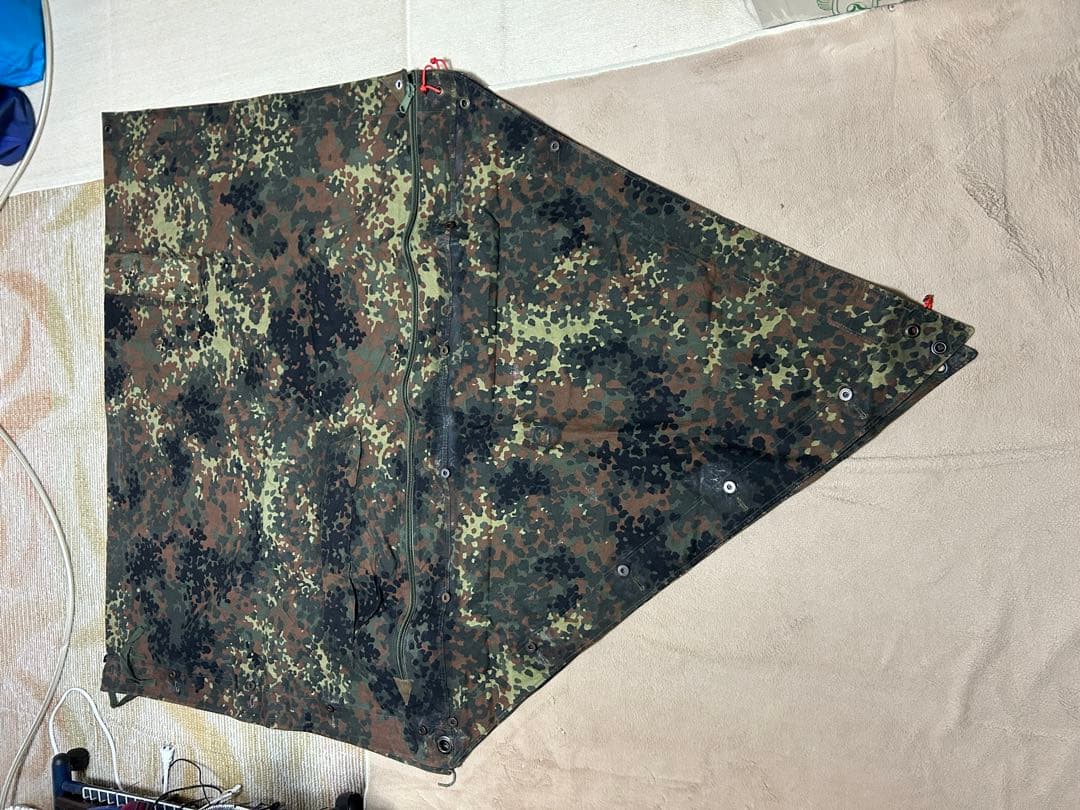 【特別仕様】ドイツ軍幕フレックターンカモ パップテント&専用フレームポール&かや