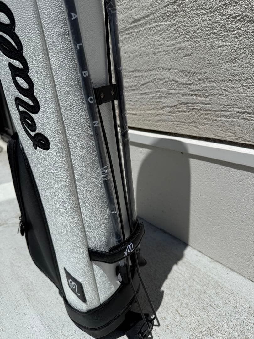 即日発送マルボン Malbon 新作 ゴルフキャディバッグスタンド式白