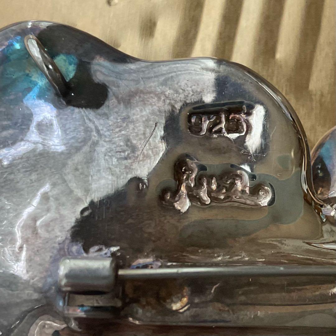 【イスラエルで購入】アンティークシルバーブローチ　925刻印　超大きめ　大ぶり