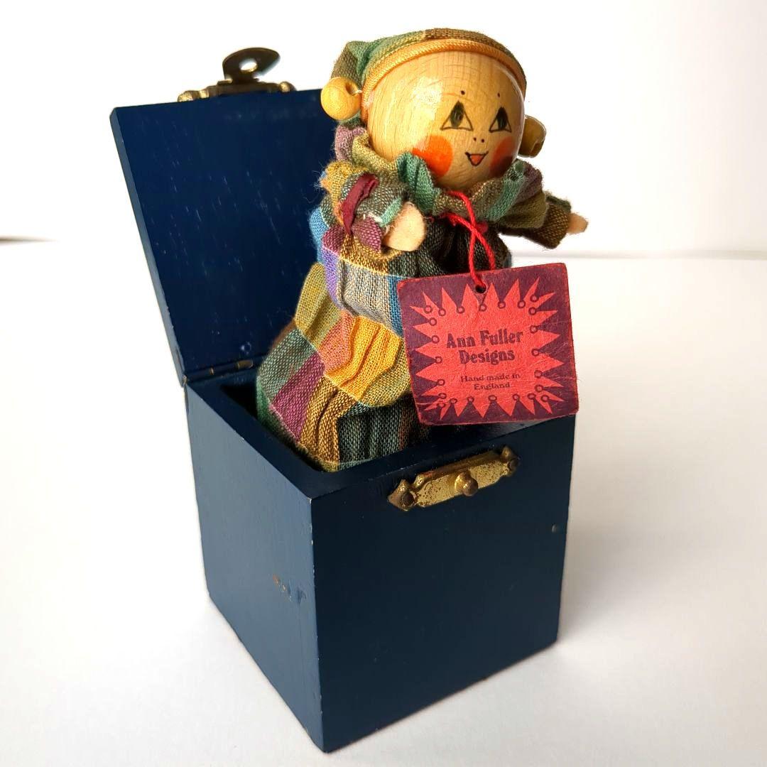 Ann Fuller　アンフラー　びっくり箱　ピエロ　人形　アンティーク　レア物