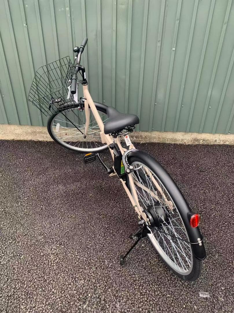 防犯登録無料！折りたたみ26インチ　電動アシスト自転車 通勤通学モデル　ベージュ