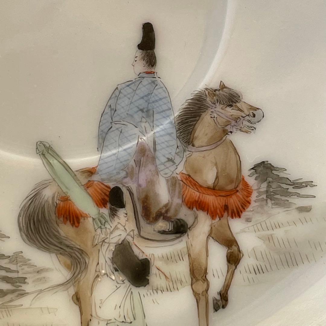 横浜焼 井村製 明治 輸出手 アンティーク カップ＆ソーサー1客  業平東下り図