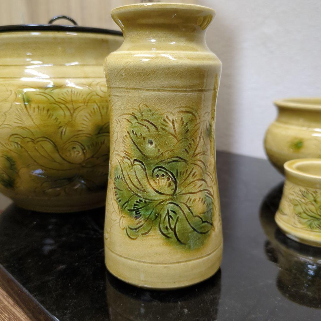 皆具　黄瀬戸　在銘　茶道具　陶器　セット　お点前　美品　木箱