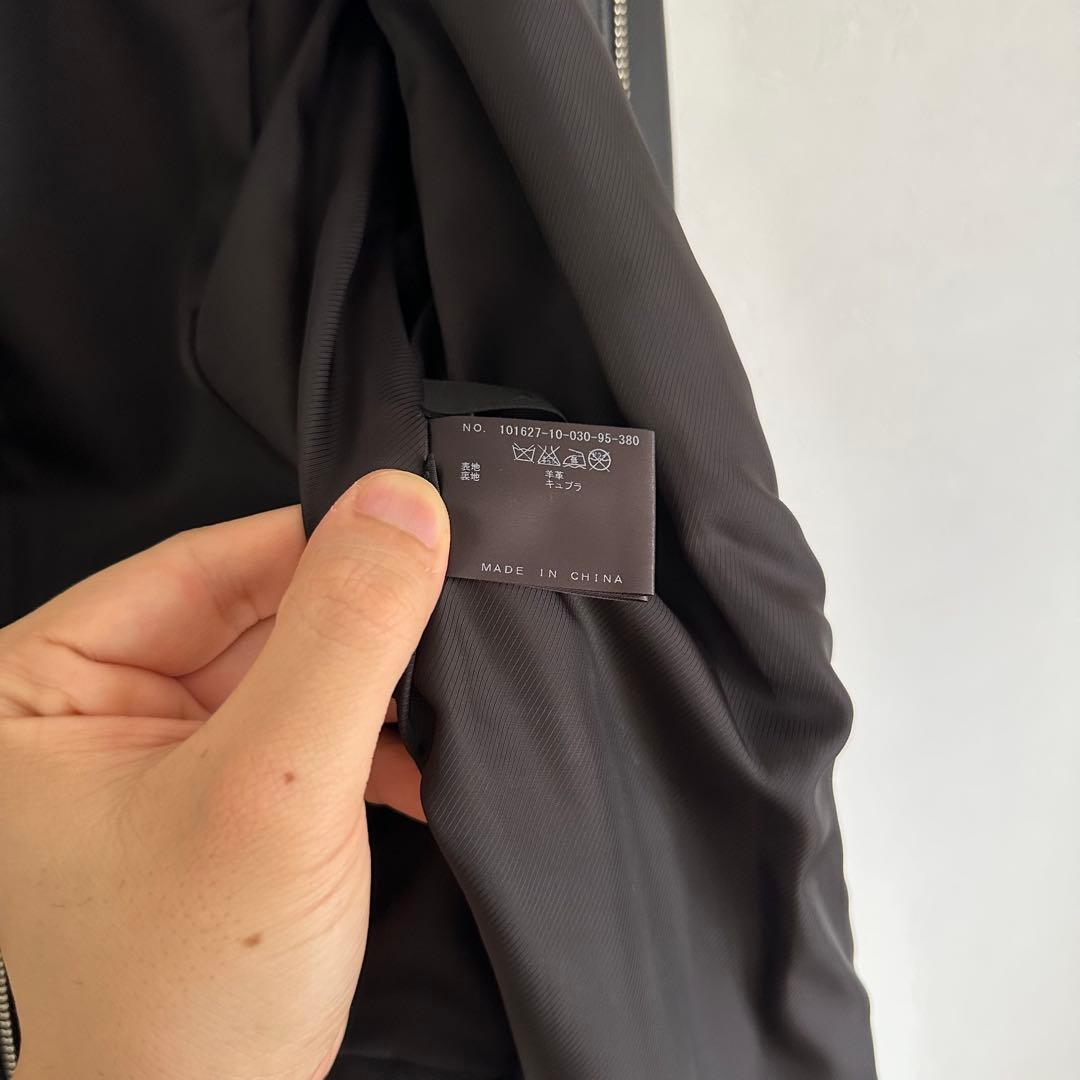 美品　ANAYI アナイ ノーカラーシープレザージャケット 黒 M