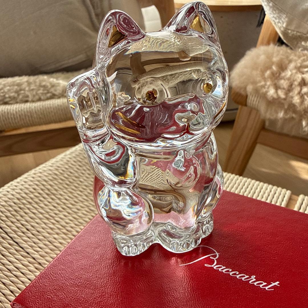 【新品未使用】 Baccarat 招き猫 クリスタルガラス
