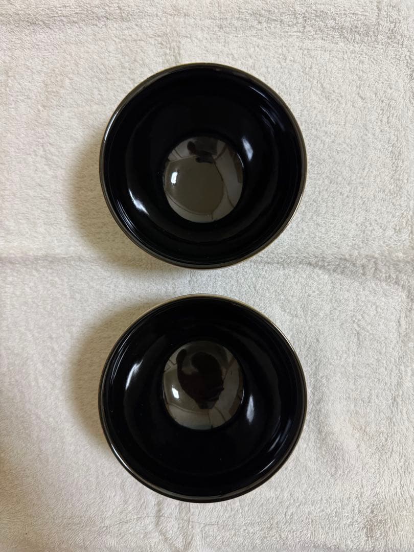 藤山造 仁清風 天目形 金刷毛目 数茶碗 10客 中外黒 共箱付き