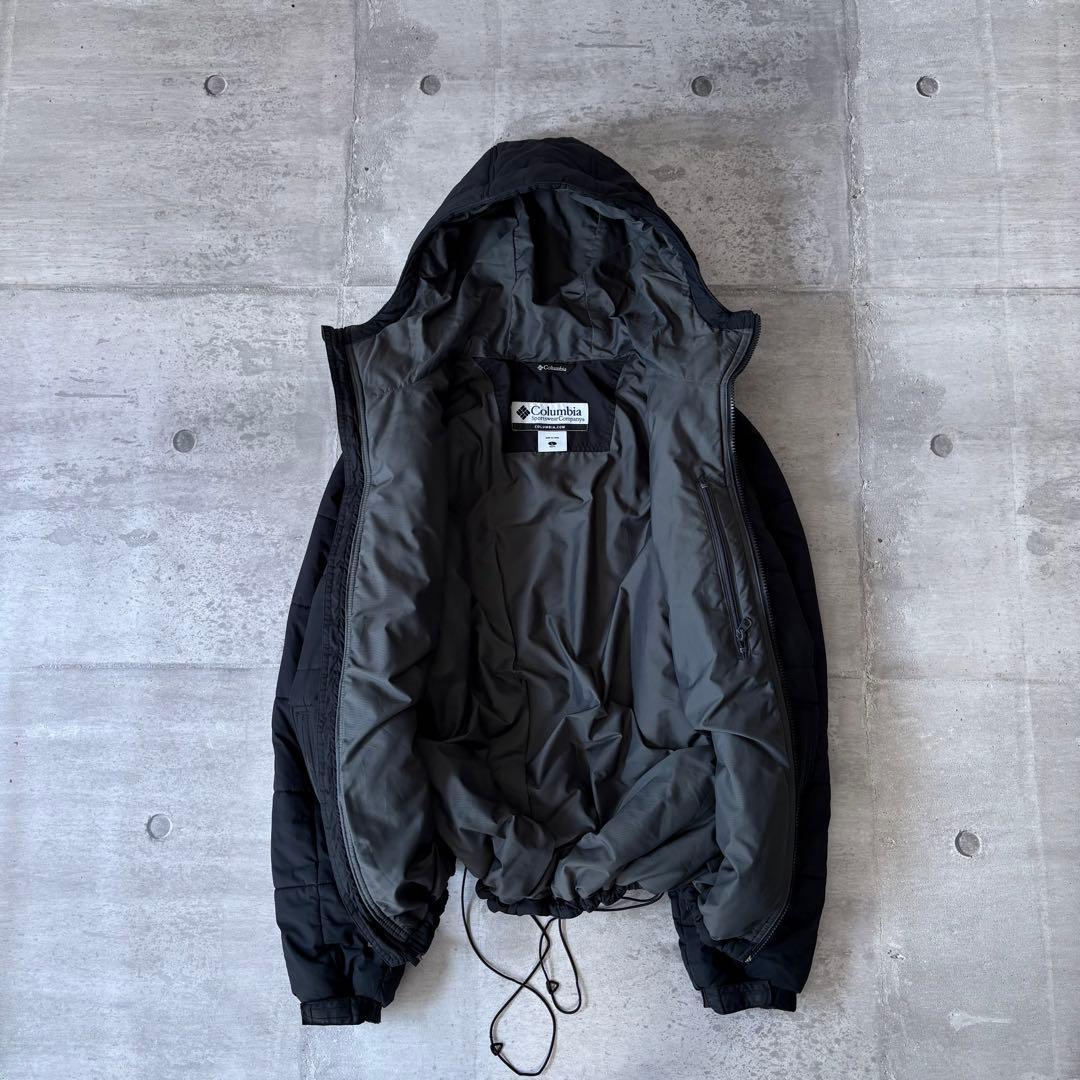 00s Columbia フーデッド パフジャケット ドローコード y2k 黒