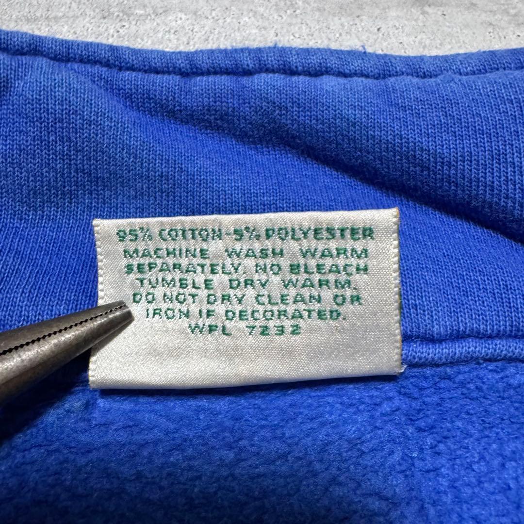80s USA製 LLBean Russell ハーフジップスウェット ブルー
