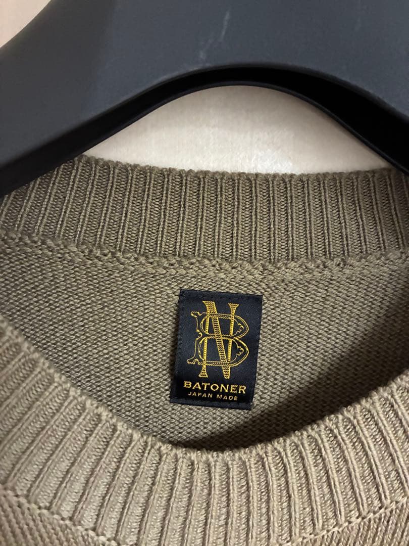 BATONER エイジングウール RAGLAN SLEEVE CREW NECK