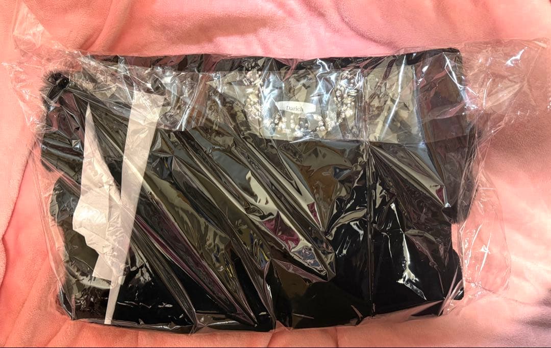 Darich ビジューケープニットミニワンピース BLK FL