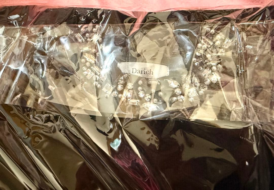 Darich ビジューケープニットミニワンピース BLK FL