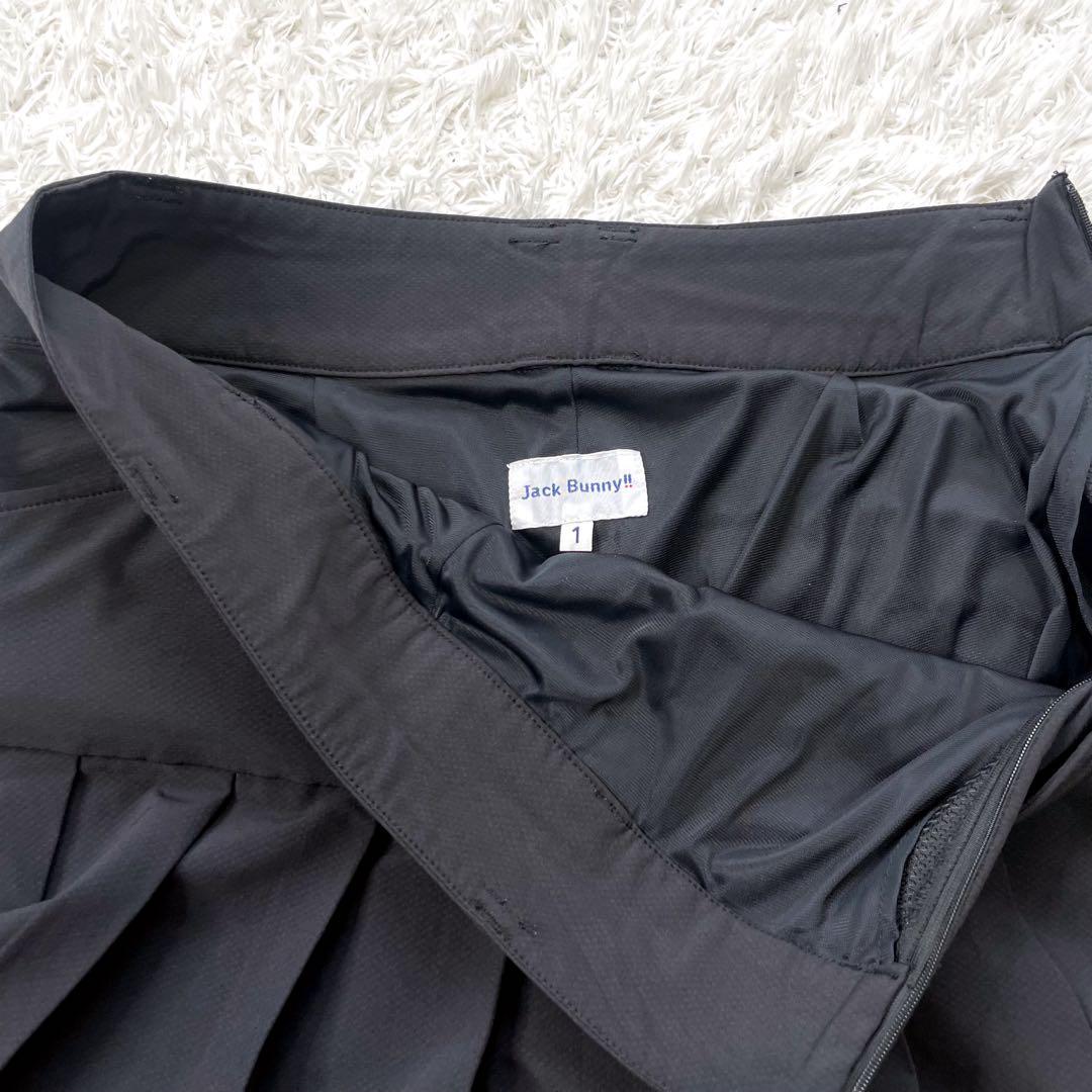 美品✨️ジャックバニー プリーツスカート 黒 ビッグロゴ ゴルフ2024年モデル