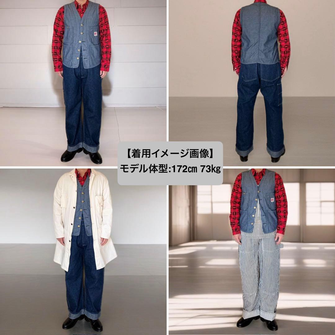 希少 TCB jeans Foremen Vest インディゴHBT 38