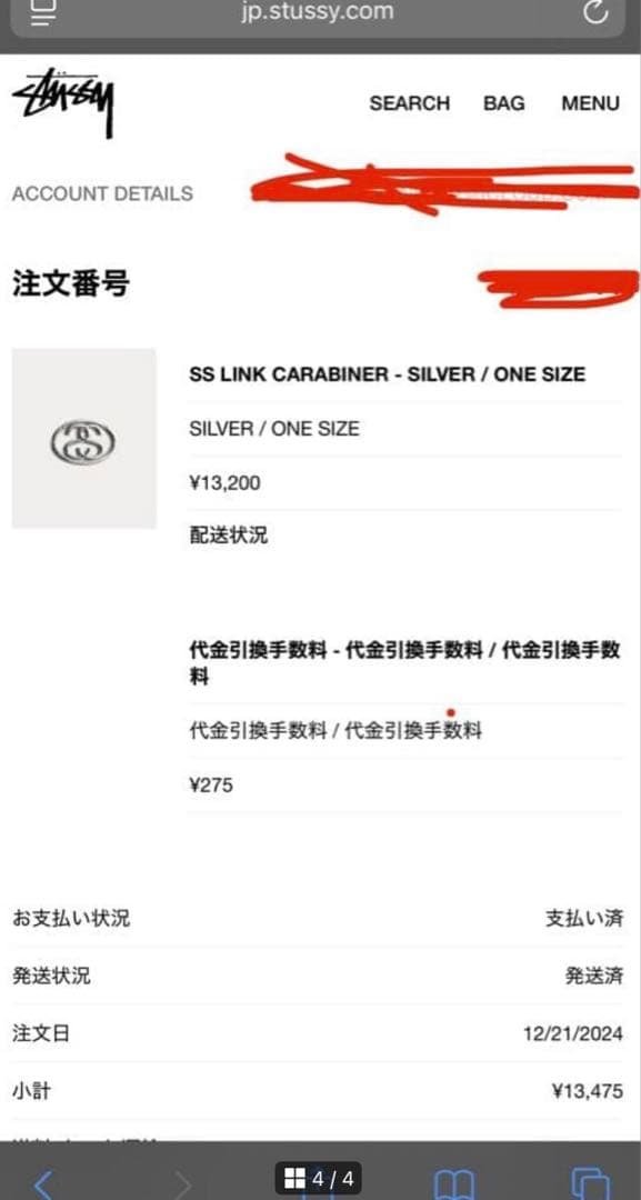 小物 SS LINK CARABINER - SILVE