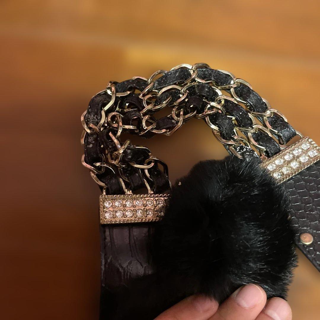 新品未使用　d.i.aファーベルトファー付きビジュー取れ無し