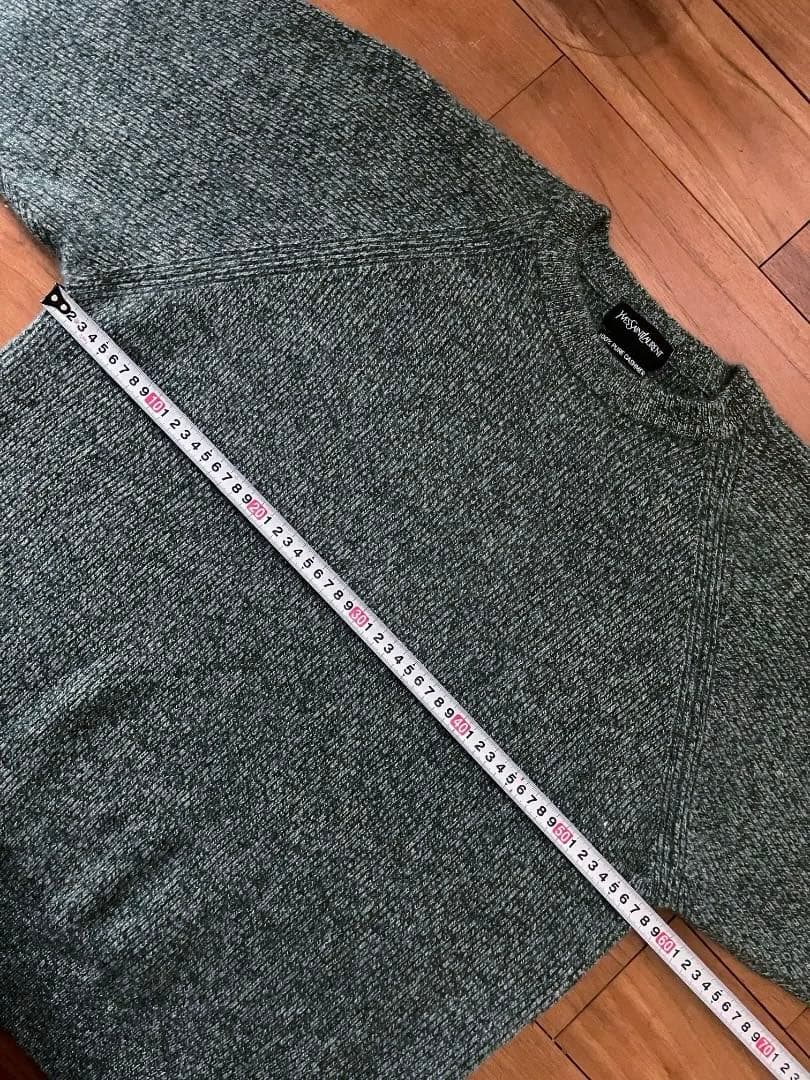 Yves Saint Laurent 100%カシミヤ ニットセーター グリーン