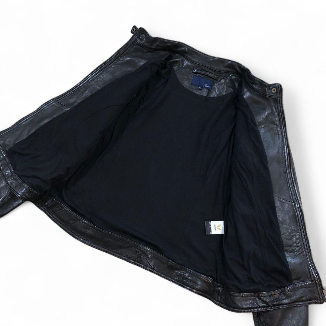 AVIREX シングル ライダース レザージャケット 羊革 ラムレザー M