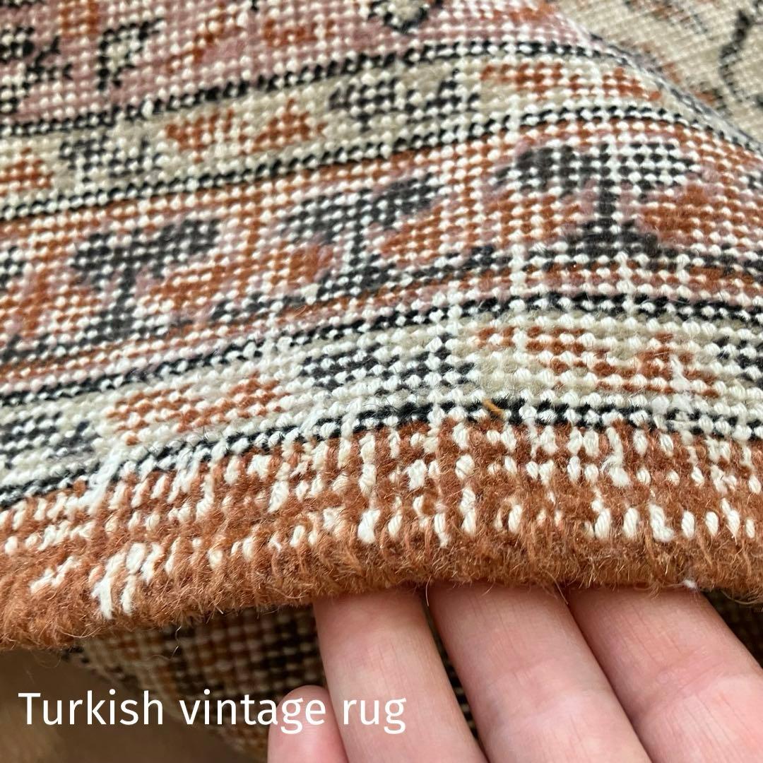 超大判157×269品メダリオン　コーラルピンク　ミルク　トルコヴィンテージラグ