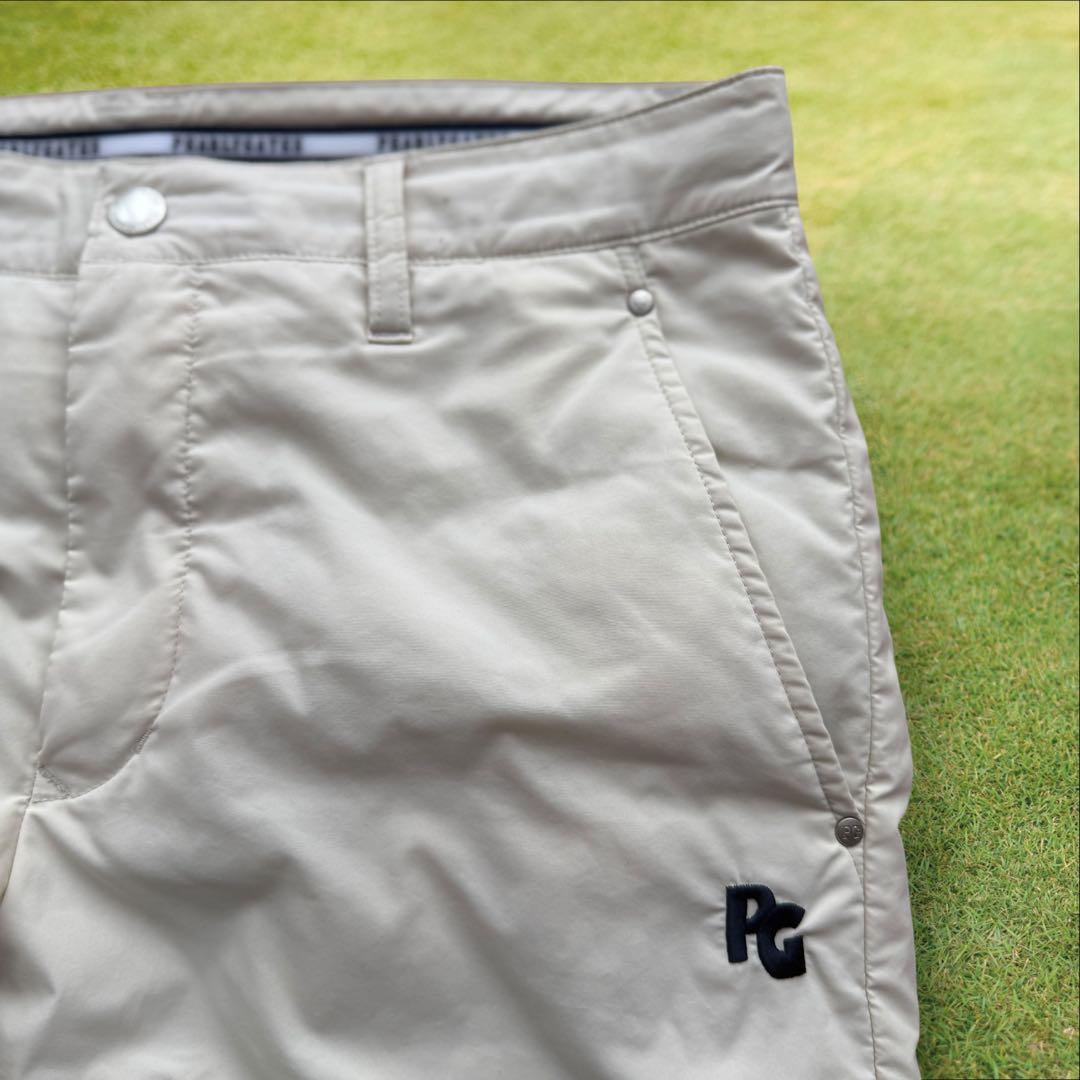 防寒　蓄熱素材　パーリーゲイツ　ダウンパンツ　中綿入り　M〜L相当　オフホワイト