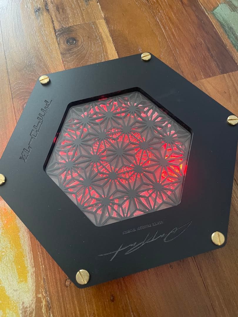 アサガラワークス　OUTPUTコラボ1.5LEDコースター麻柄マットブラック