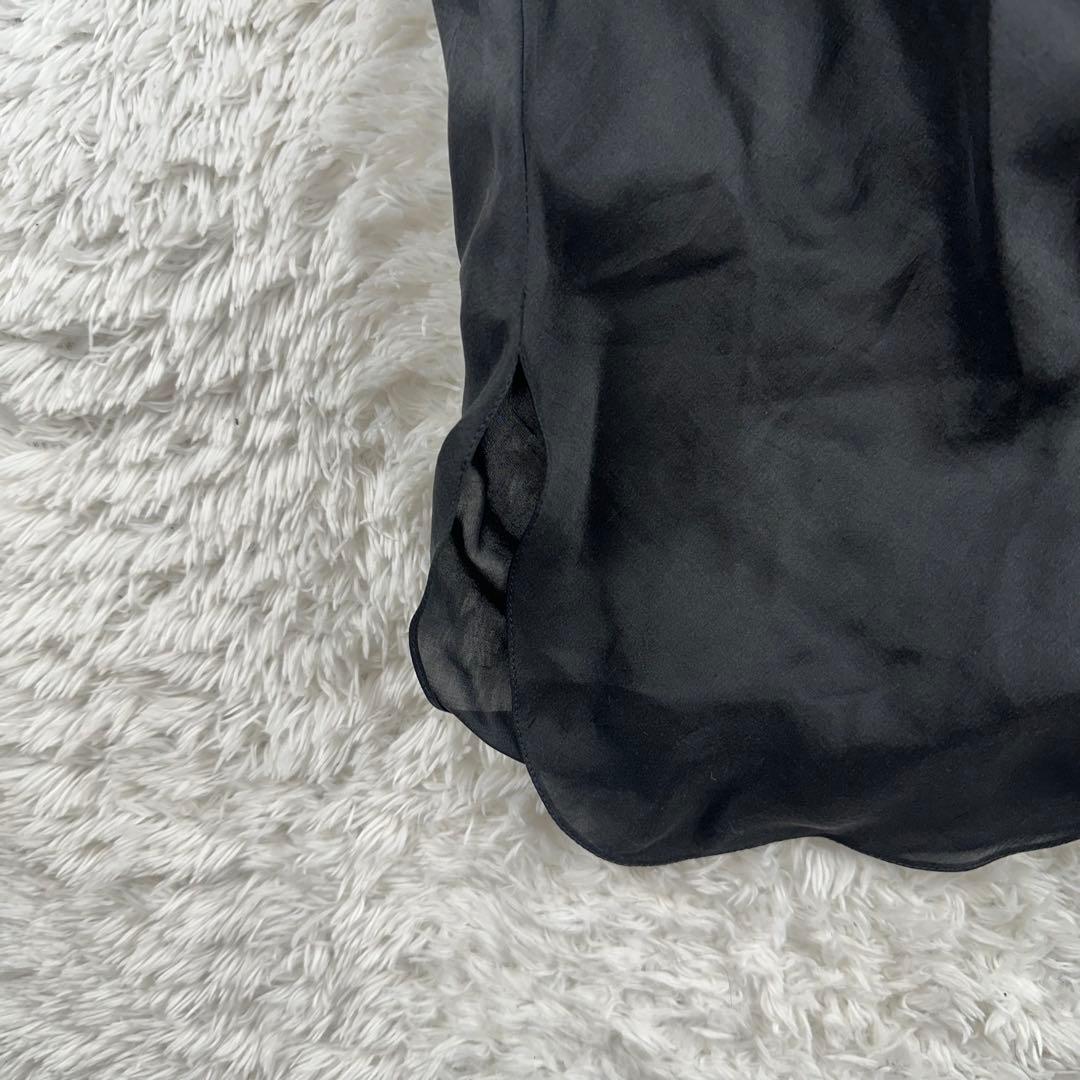 美品　エルメス　キャミソール　ゴルチエ期　シルク100% 絹　L 黒　ブラック