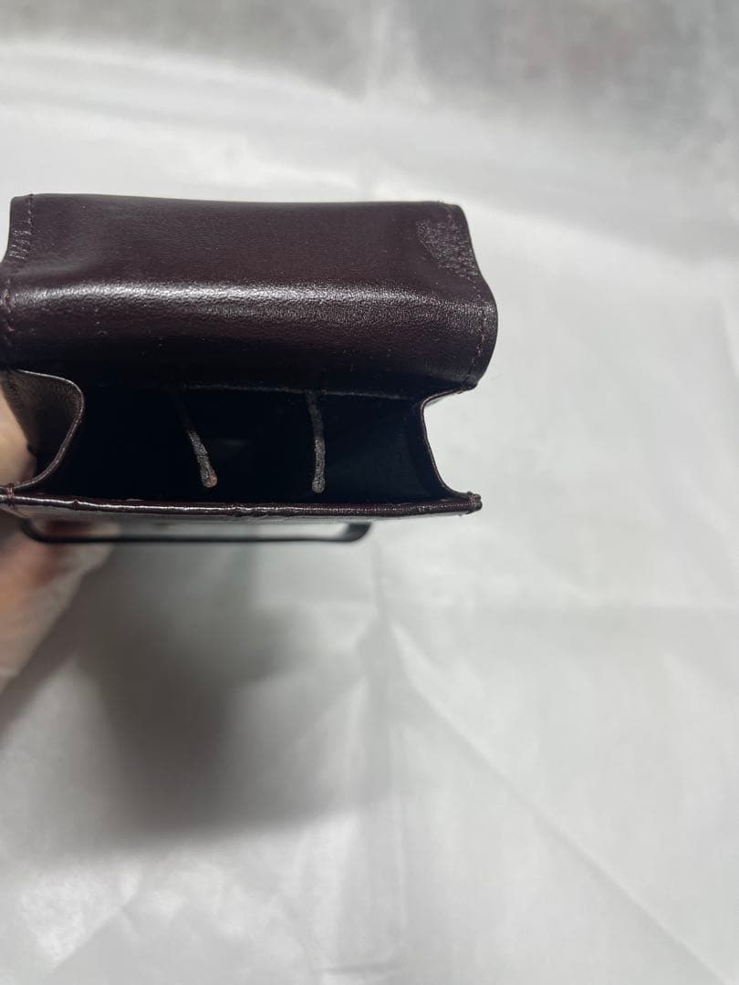 モンブラン　MONTBLANC レザーペンケース　本革　3本差し　バーガンディ色