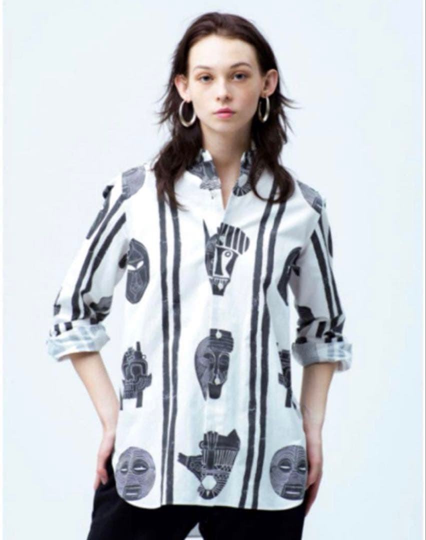 美品　ten ロンハーマン　アフリカンマスクプリントシャツ