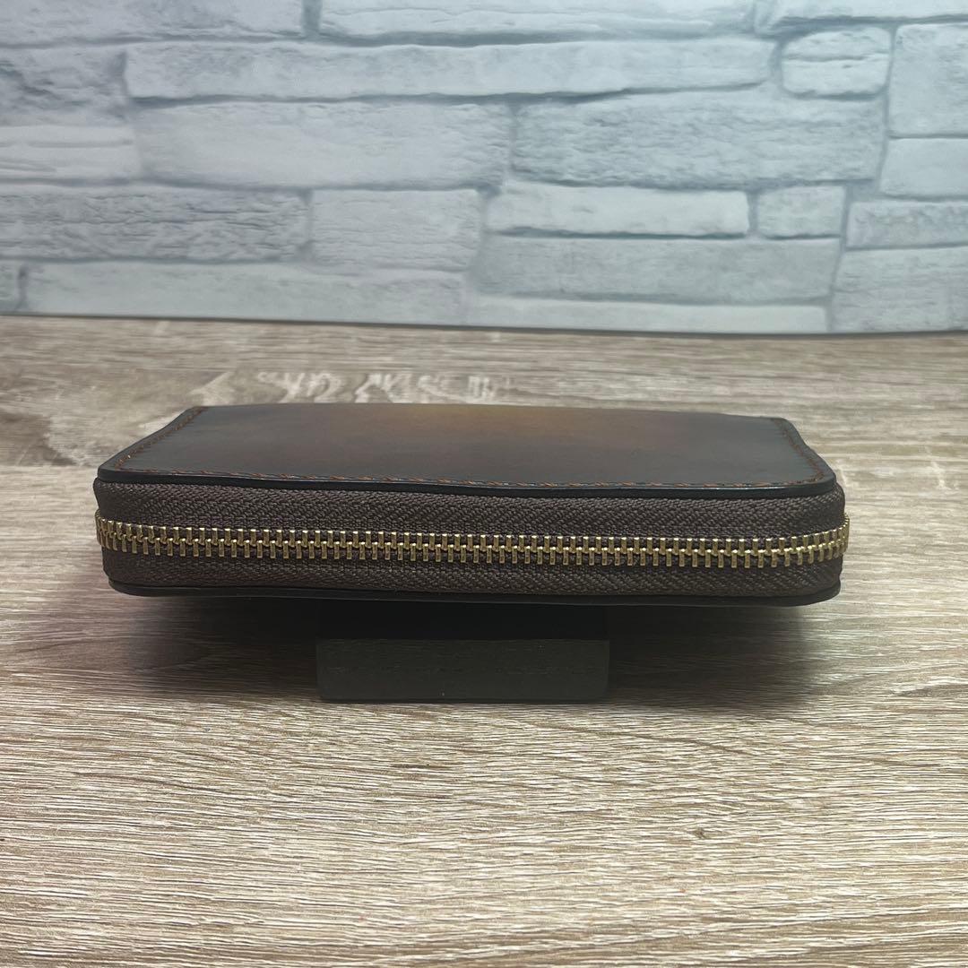 ルアーワレット　本革レザー　手染めアンティークキャメル　ハンドメイド　渓流