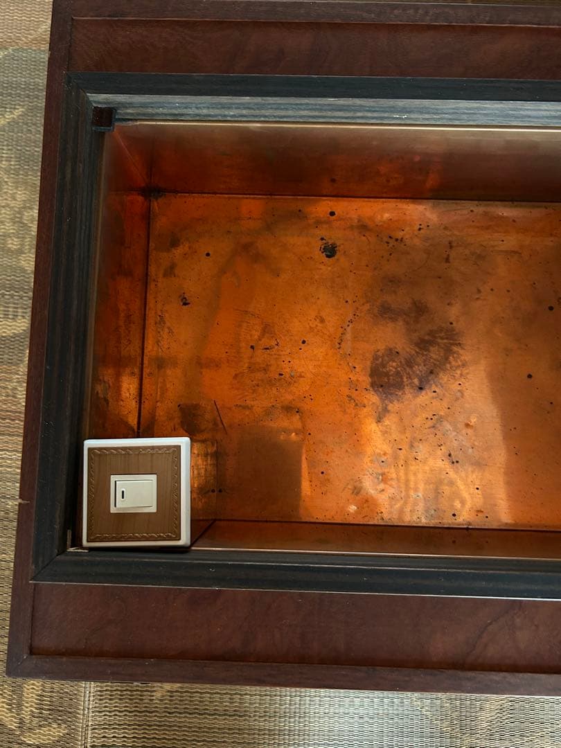 火鉢長火鉢/角火鉢/角型/囲炉裏/箱型火鉢/火桶/昭和レトロアンティーク　 木製