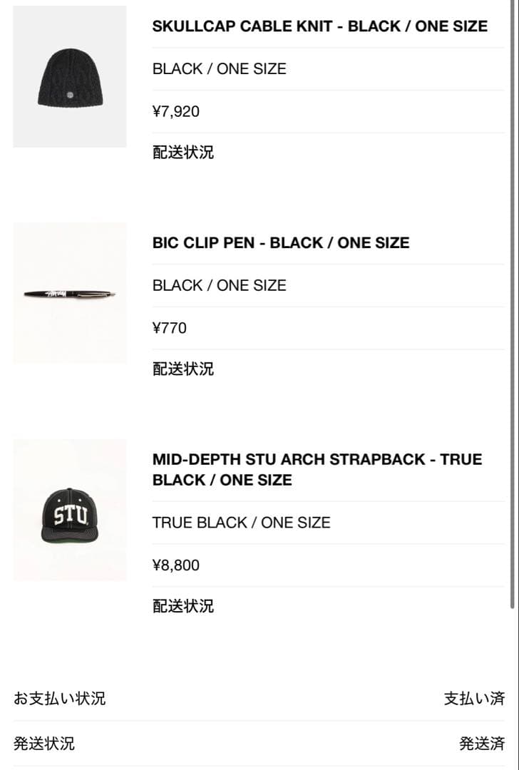 帽子 STUSSY DEPTH STU ARCH STRAPBACK