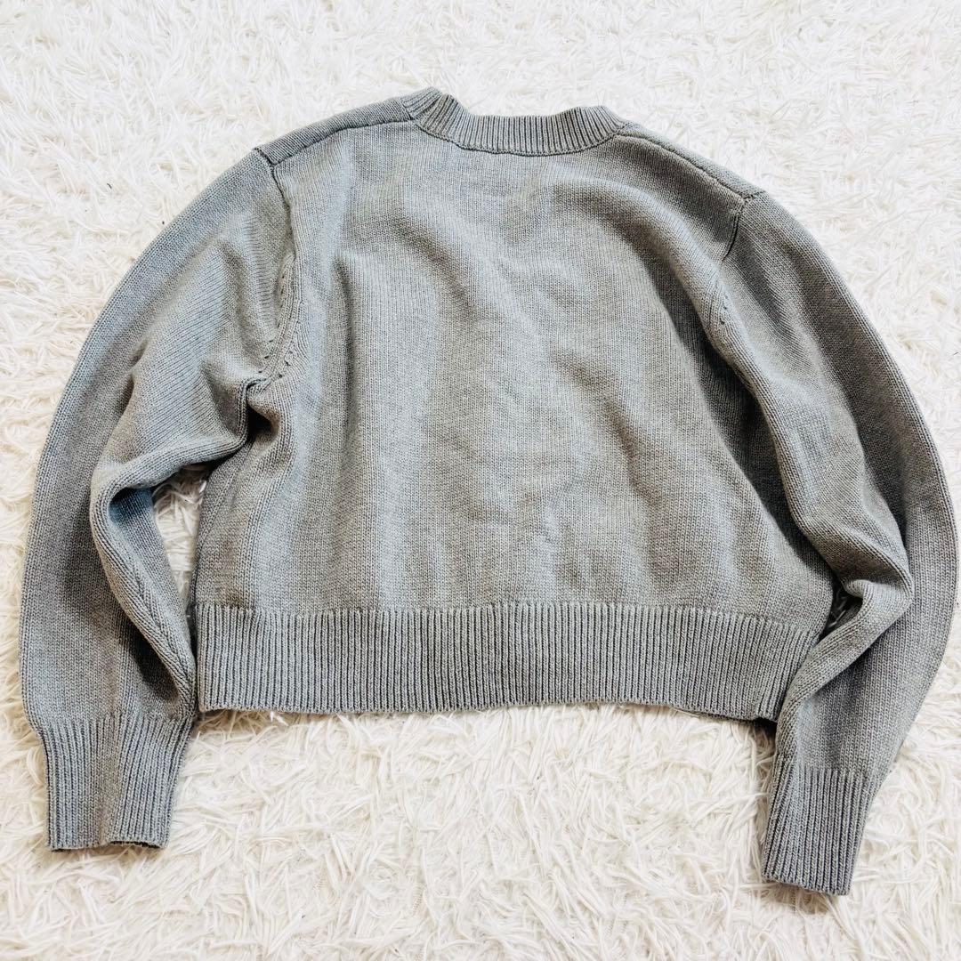 TREFLE+1 トレフルプラスワン　スターカーディガン グレー　星ボタン