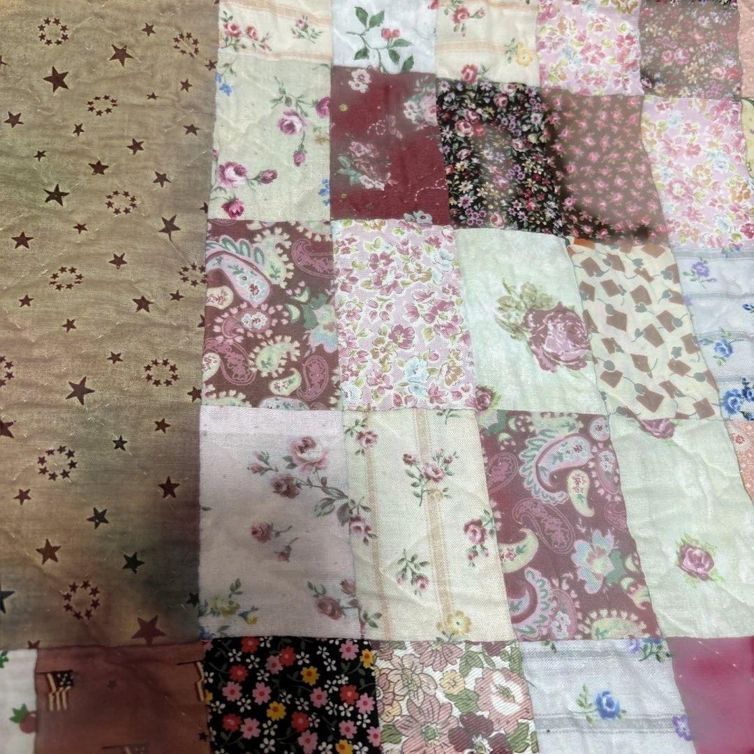 ハンドメイド　パッチワークキルト マルチカバー　こたつカバー　190cm角