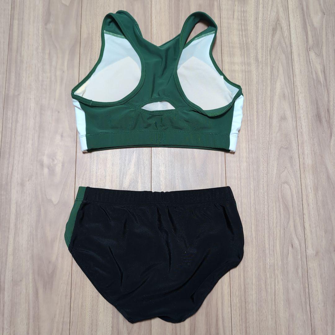 ミ*ザ様 asics ブラトップとランニングショーツ グリーン/ブラック