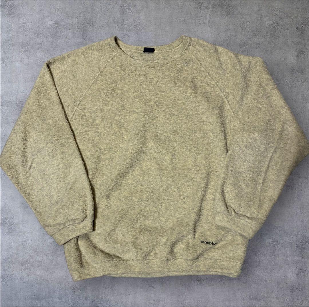 90s モンベル フリース スウェット POLARTEC 日本製 ラグラン 刺繍